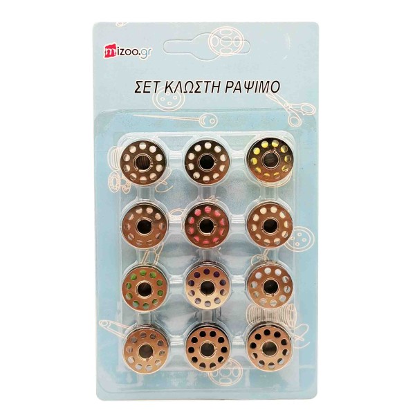 MIZOO ΚΑΡΟΥΛΙ ΡΑΠΤΟΜΗΧΑΝΗΣ ΜΕΤΑΛΛΙΚΟ ΣΕ 12 ΧΡΩΜΑΤΑ 1222-38